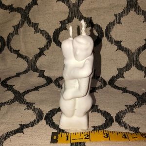 White decorative couple candle. Also can be used for spell casting.